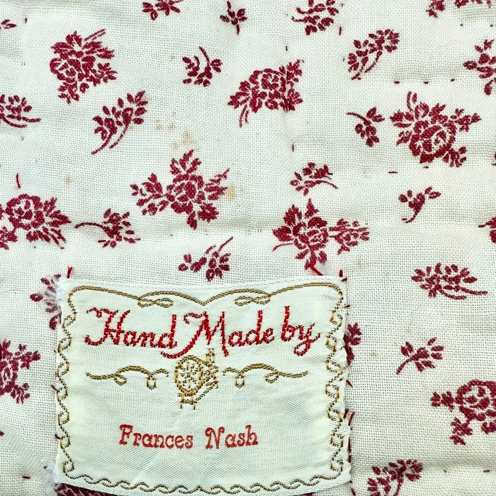 Vintage Hand Quilted ABC Wall Hanging Cat Bear Apple 1980s Frances Nash
